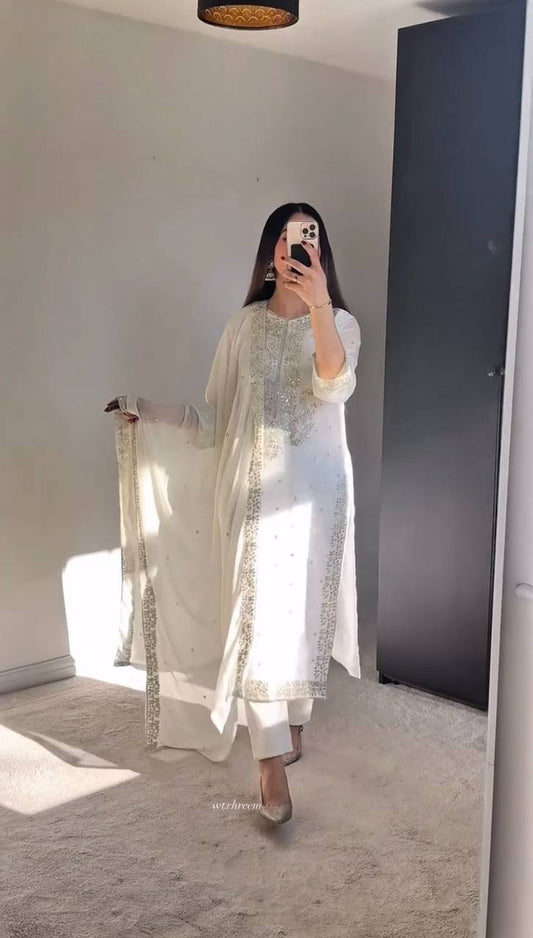New Designer Party Wear Look Fancy Top-Dupatta and Fully Stitched Sharara