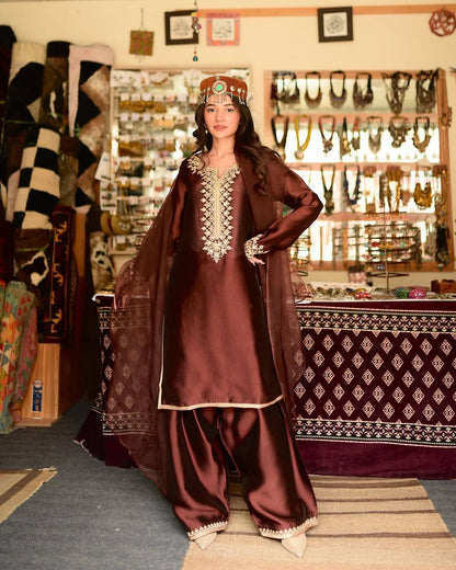 BEAUTY OF YOUR WARDROBE WITH THIS NEWLY LAUNCHED FARSI KURTI-PLAZZO SET single available wholesale