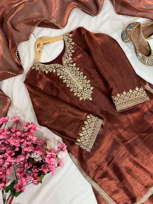 BEAUTY OF YOUR WARDROBE WITH THIS NEWLY LAUNCHED FARSI KURTI-PLAZZO SET single available wholesale