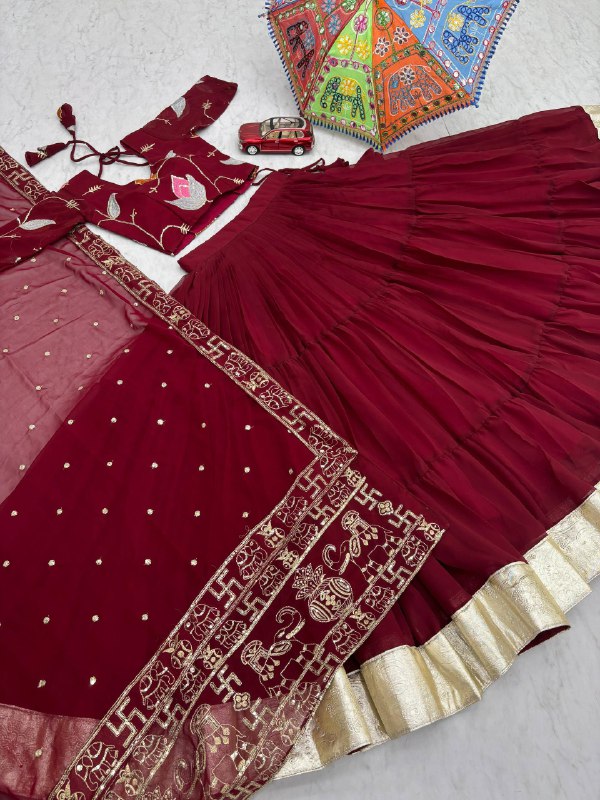 Navratri Special Lehenga Choli with 9 Meter Flair single available wholesale