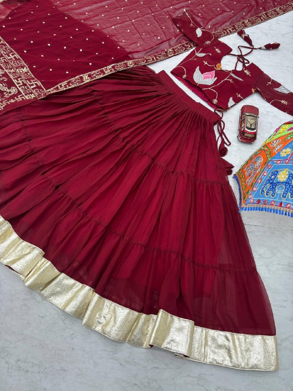 Navratri Special Lehenga Choli with 9 Meter Flair single available wholesale