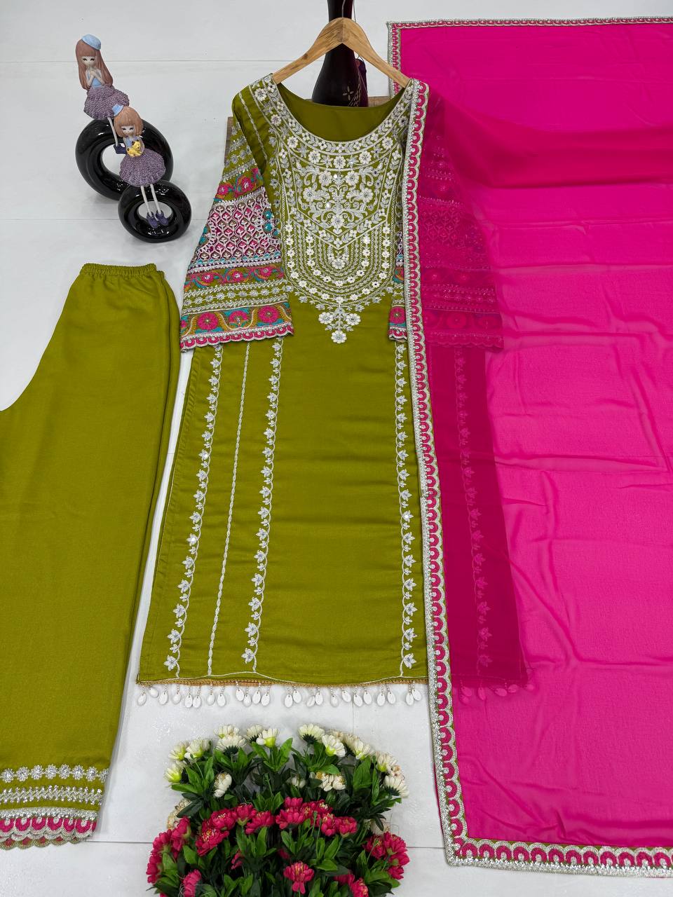 pakistani suits  EMBROIDERY SEQUENCES WORK WITH REAL MIRROR pakistani suits
