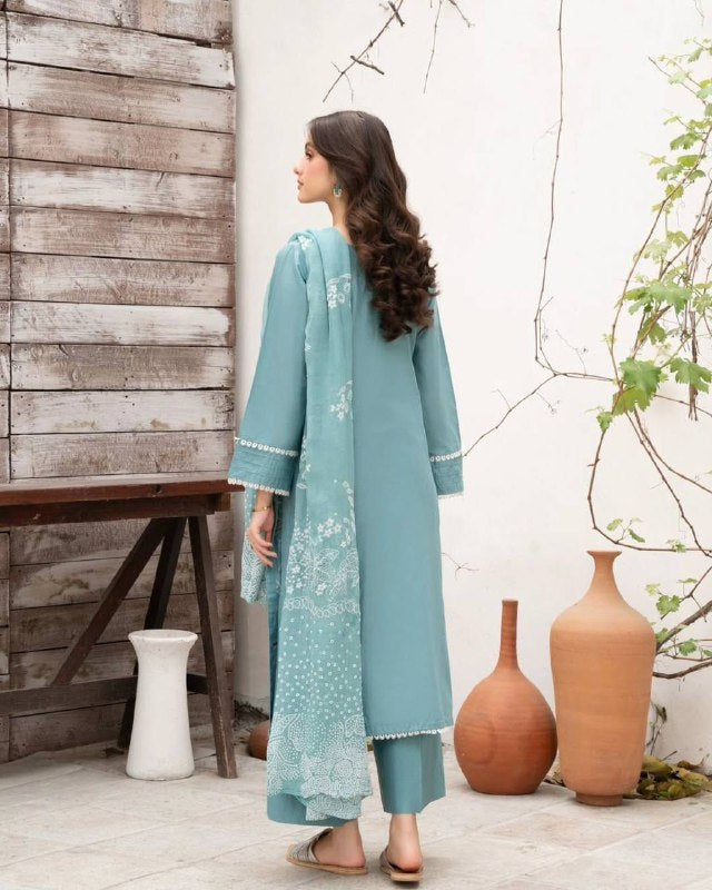 DESIGNER WEAR EXCLUSIVE SUIT IN SEQUENCE EMBROIDERED ROMAN SILK FABRIC TOP AND PANT WITH DUPATTA PAIR single available wholesale