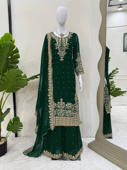 Elegant Coding Embroidered Sequence Work and Moti Work Beautiful Designer Set single available wholesale