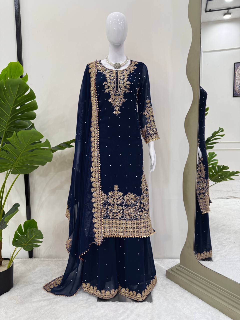 Elegant Coding Embroidered Sequence Work and Moti Work Beautiful Designer Set single available wholesale