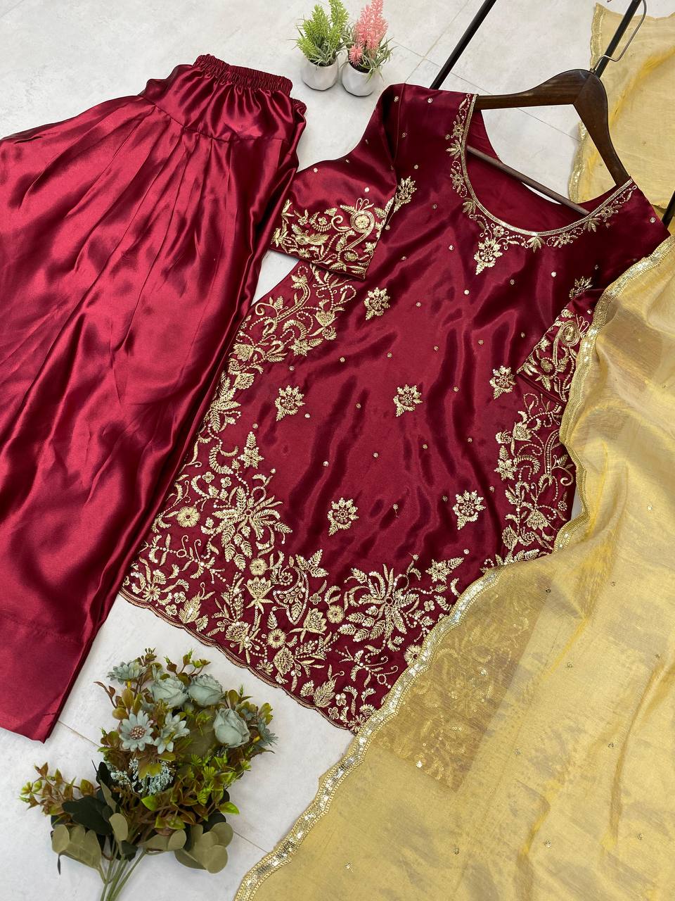 DESIGNER SEQUANCE EMBROIDERY WORKED PUNJABI SALWAAR SUIT WITH DUPATTA  single available wholesale