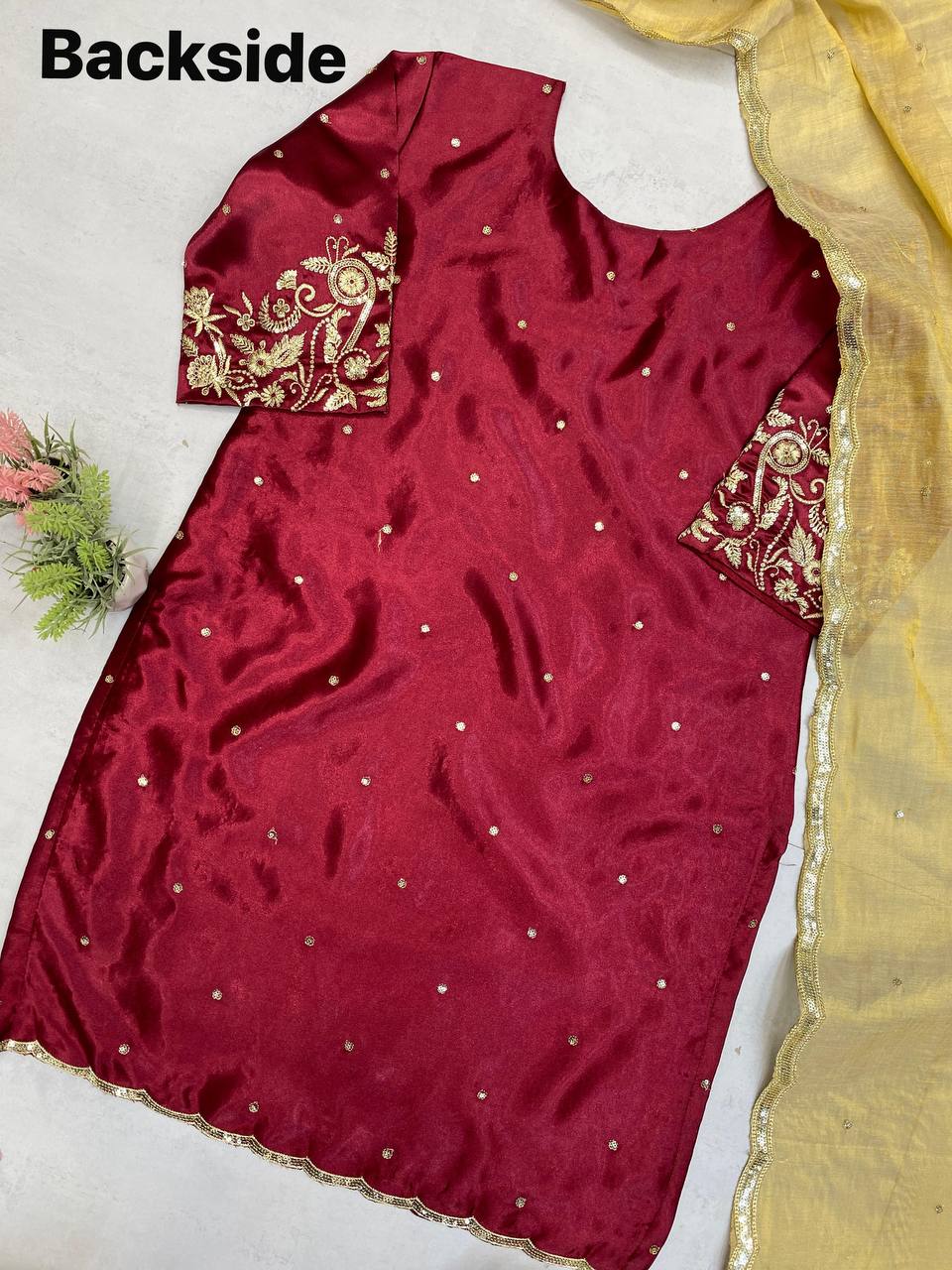 DESIGNER SEQUANCE EMBROIDERY WORKED PUNJABI SALWAAR SUIT WITH DUPATTA  single available wholesale