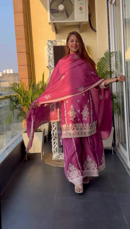 Heavy Chinnon Silk With *Heavy Embroidery Coding Sequence Work single available wholesale