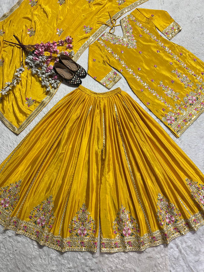 Heavy Chinnon Silk With *Heavy Embroidery Coding Sequence Work single available wholesale
