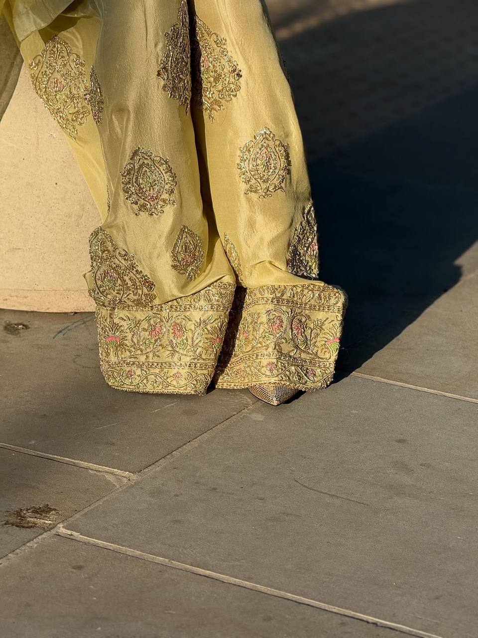 Designer Collection Natural Crep Silk Top-Duppta And Plazzo Set Ready To Wear single available wholesale