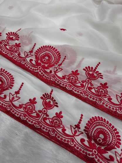 festival, present some special red&white saree collection single available wholesale