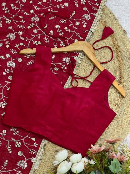 Looking some one for this same colour beautiful Designer Saree on Crunchy Silk Fabric with Sequnce work and blouse on also Crunchy Silk Fabric single available wholesale