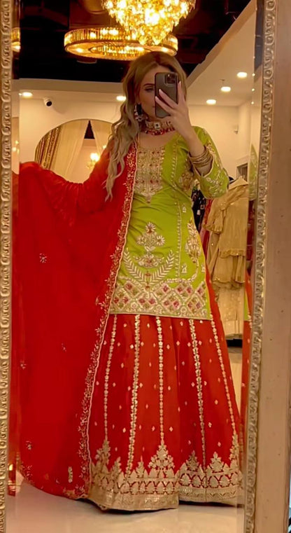 Heavy Chinnon silk With 5mm sequence *Embroidery Work single available wholesale