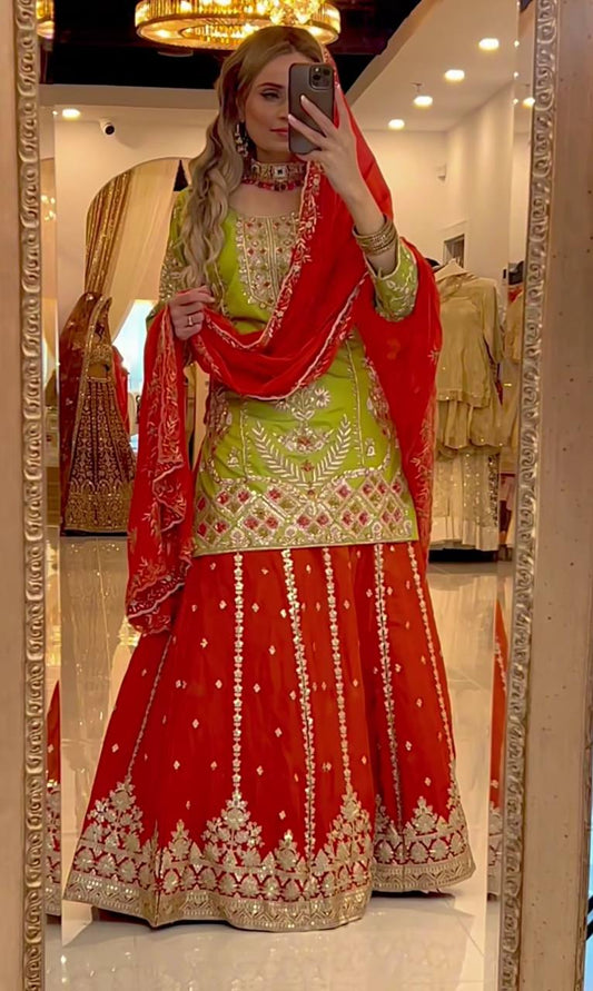 Heavy Chinnon silk With 5mm sequence *Embroidery Work single available wholesale