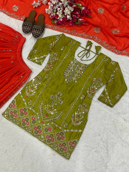 Heavy Chinnon silk With 5mm sequence *Embroidery Work single available wholesale
