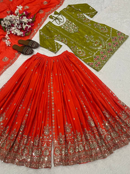 Heavy Chinnon silk With 5mm sequence *Embroidery Work single available wholesale