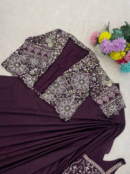 Experience effortless luxury with this premium ready-to-wear saree. Expertly tailored with precise pleats and a refined finish, it delivers a sophisticated look without compromising comfort.