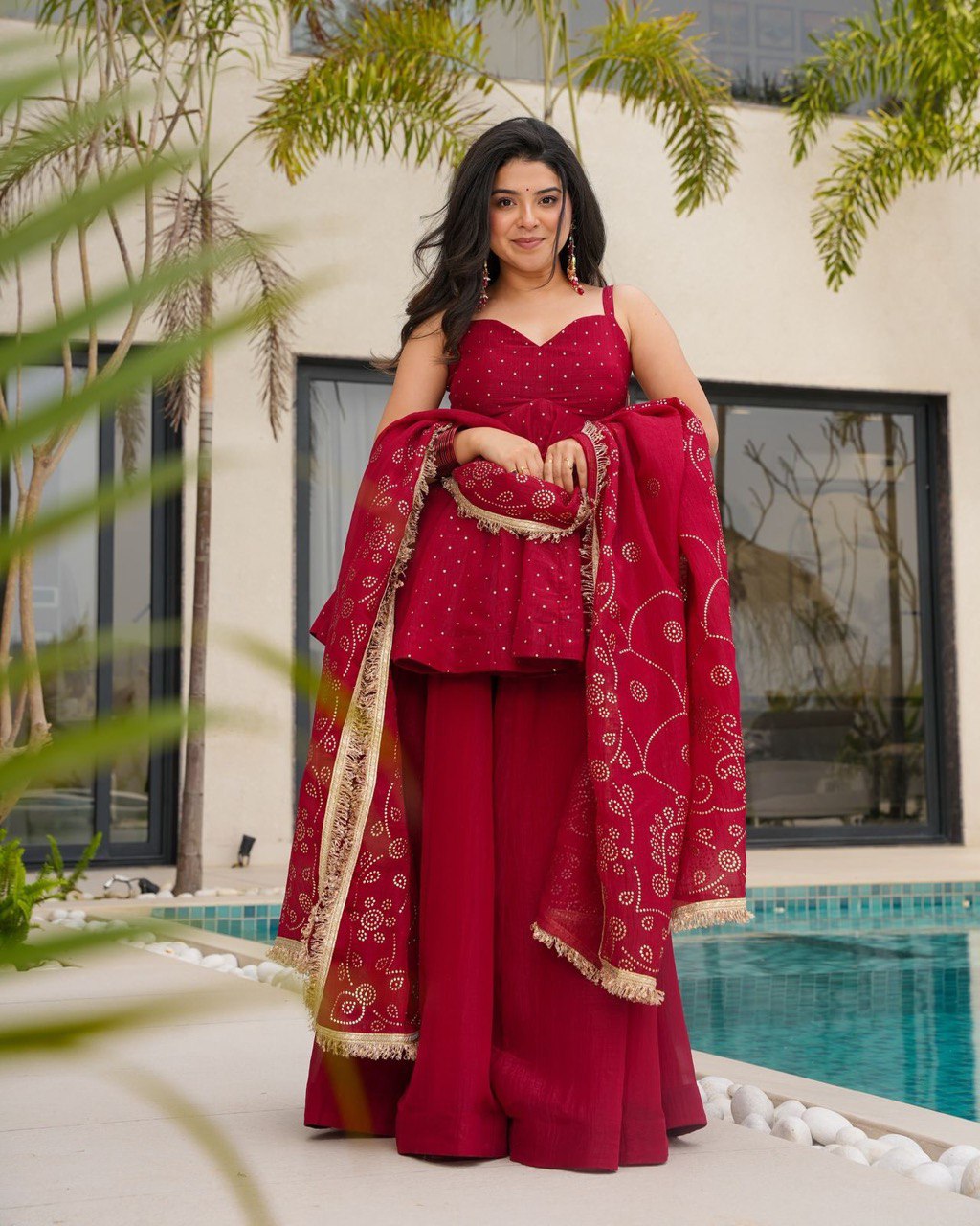 Tabby Organza indo weatren  Mukesh work with fourside lace broder