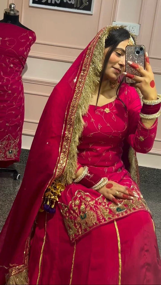 top lehengha & duppata Natural crep silk