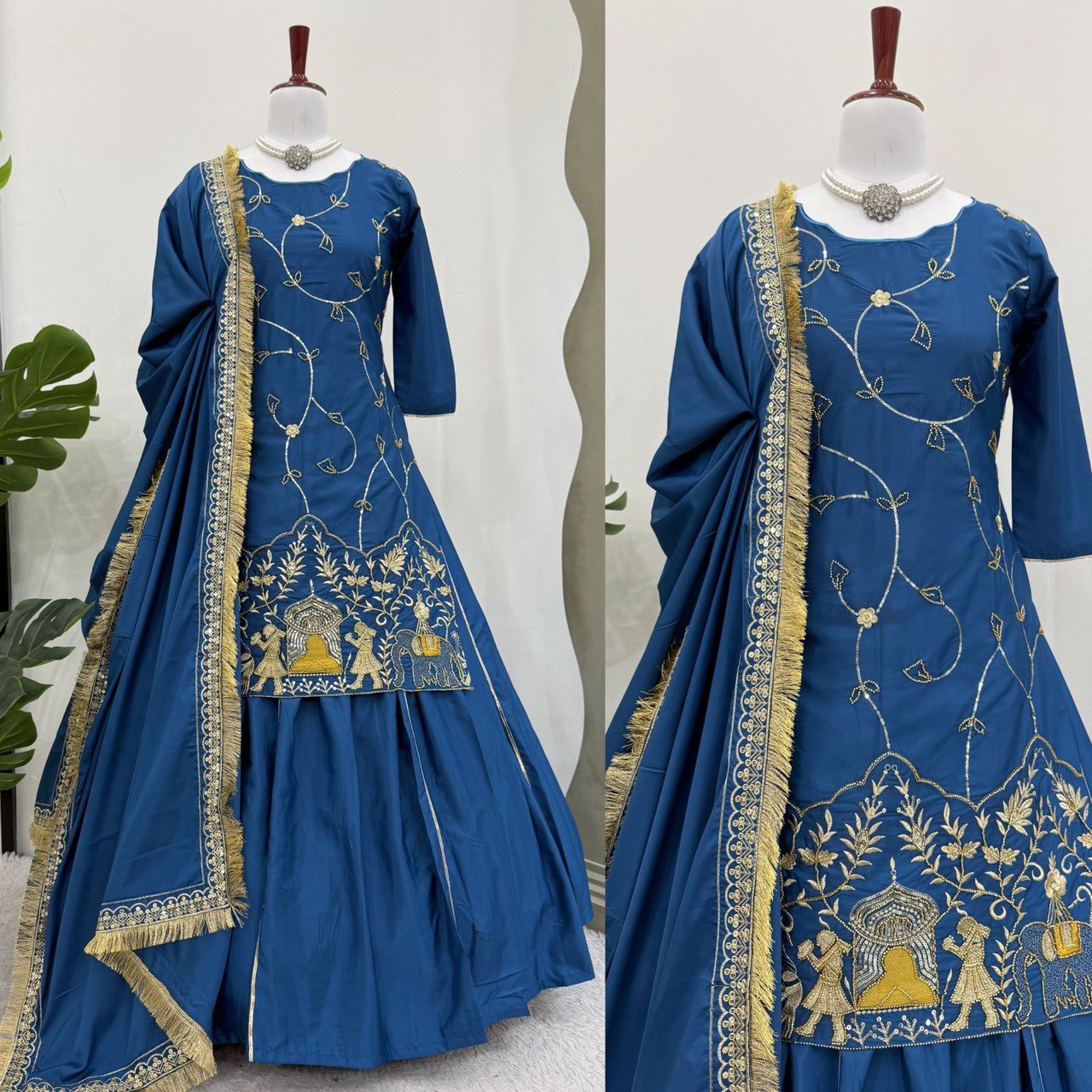 top lehengha & duppata Natural crep silk