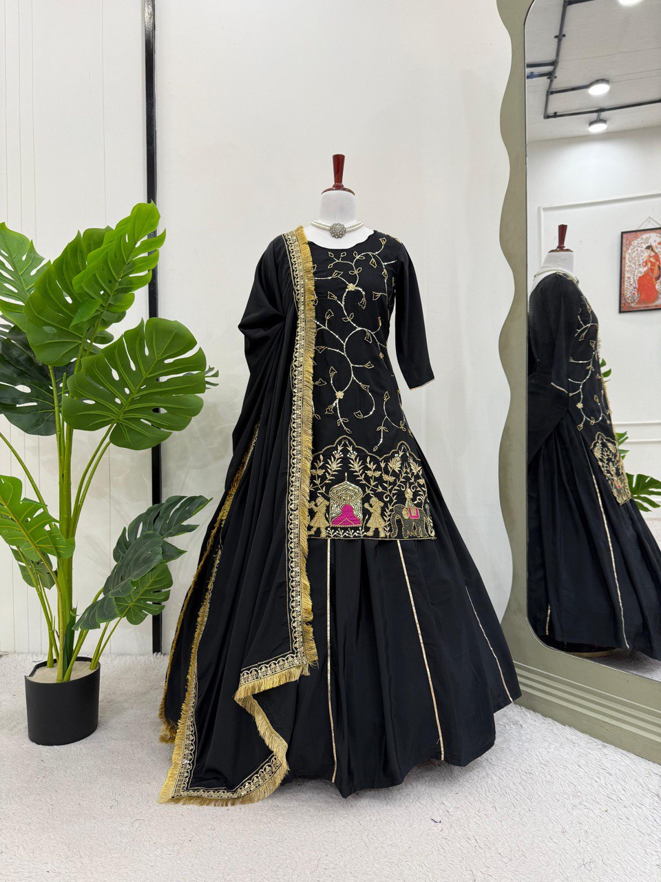 top lehengha & duppata Natural crep silk