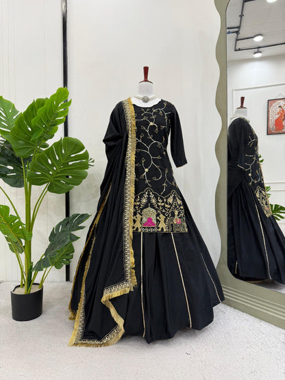 top lehengha & duppata Natural crep silk
