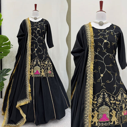 top lehengha & duppata Natural crep silk