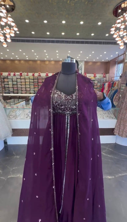 DEFINE NEW STYLE, 3 IN ONE*🚀 *🥻WE ARE LAUNCHING NEW SUPERHIT TRENDING FAUX GEORGETTE FABRIC 3 PIECE SET LEHENGA,KOTI,DUPATTA WITH EMBROIDERY WORK