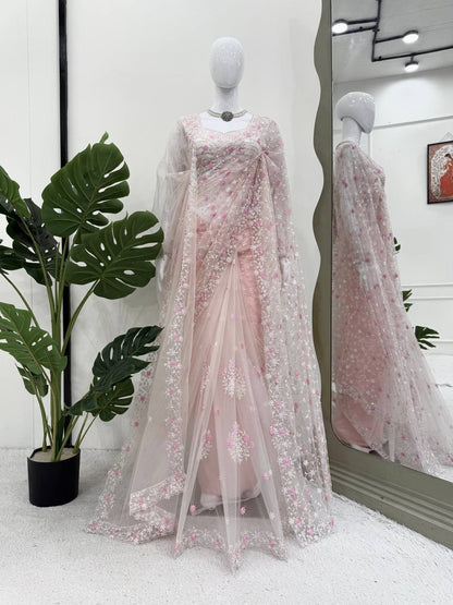 Designer Saree – Elegance Redefined ✨ Fall in love with this stunning saree in an eye-catching shade, crafted with finesse and rich detailing. A perfect blend of grace and glam!