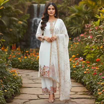 HEAVY EMBROIDERY SEQUENCE WORK 3 PIS SUIT SET