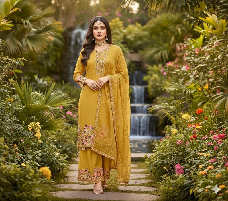 HEAVY EMBROIDERY SEQUENCE WORK 3 PIS SUIT SET