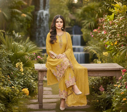 HEAVY EMBROIDERY SEQUENCE WORK 3 PIS SUIT SET