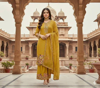 HEAVY EMBROIDERY SEQUENCE WORK 3 PIS SUIT SET
