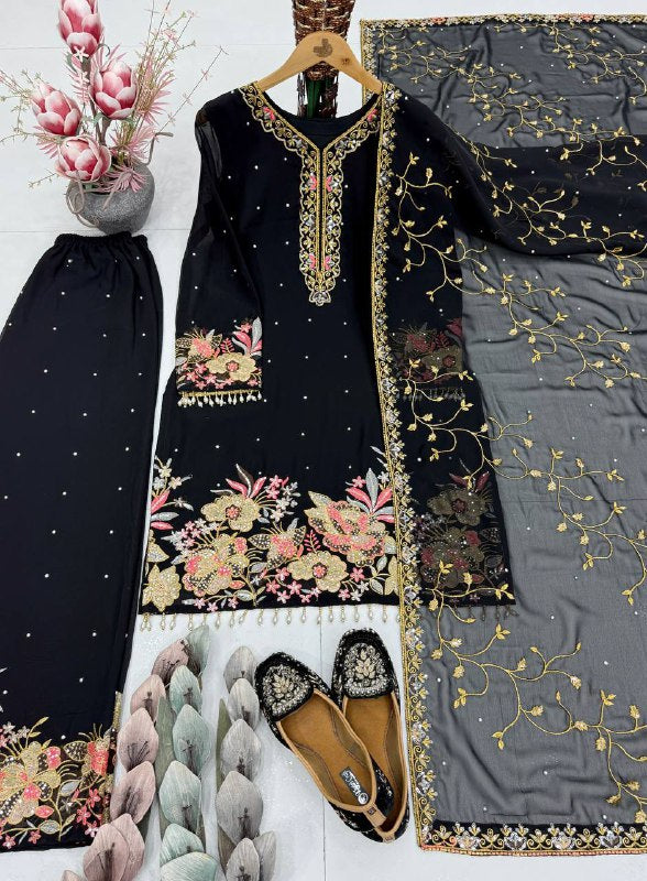 HEAVY EMBROIDERY SEQUENCE WORK 3 PIS SUIT SET