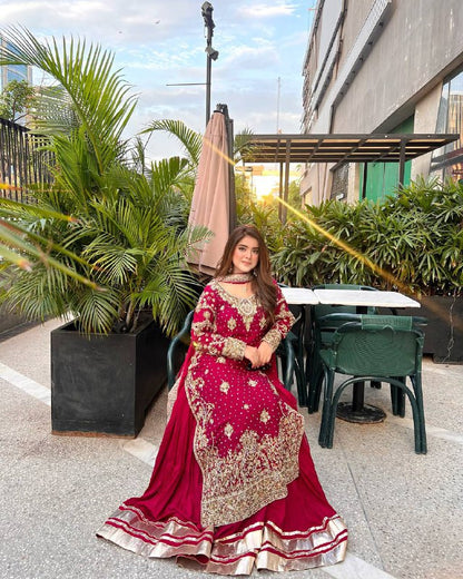 Designer Party Top Pallazo & Dupatta Set single available wholesale