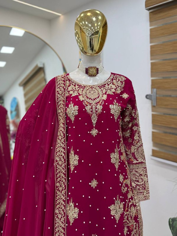 Designer Party Top Pallazo & Dupatta Set single available wholesale