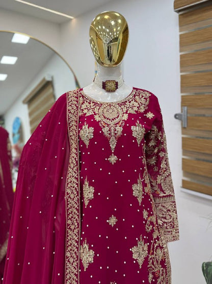 Designer Party Top Pallazo & Dupatta Set single available wholesale
