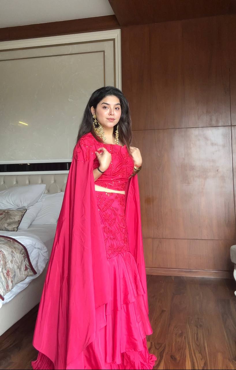 stylelist indo party RUFFLED LAYERED LEHENGA single available wholesale