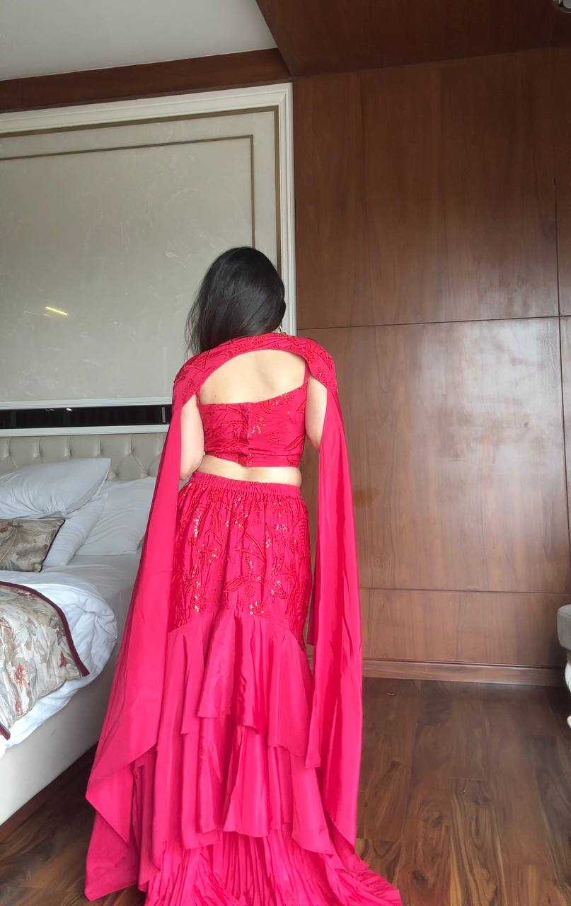 stylelist indo party RUFFLED LAYERED LEHENGA single available wholesale