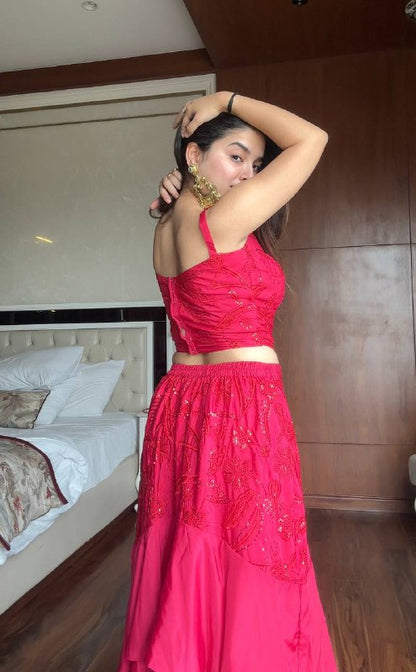 stylelist indo party RUFFLED LAYERED LEHENGA single available wholesale
