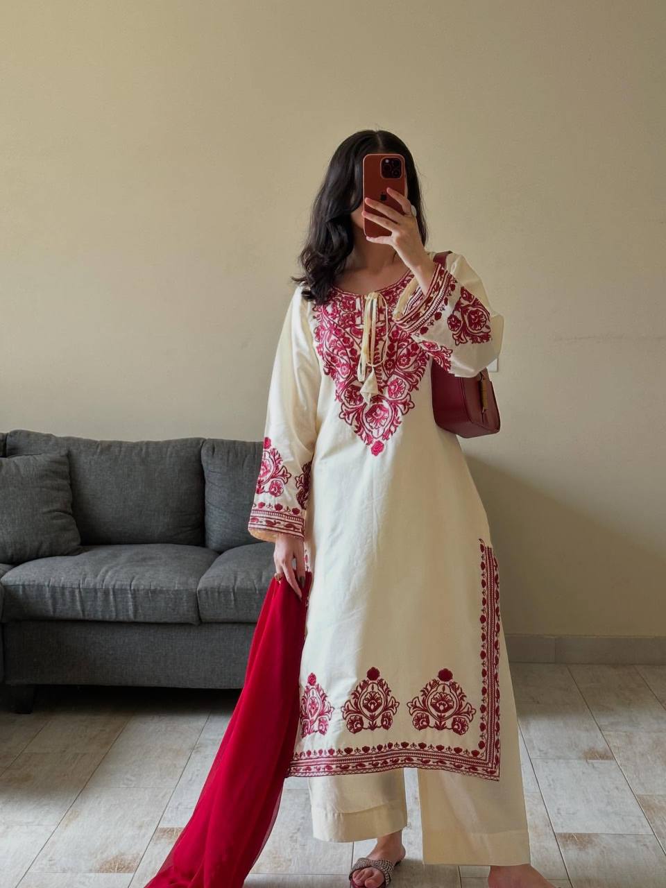 DESIGNER WEAR EXCLUSIVE SUIT IN EMBROIDERED ROMAN SILK FABRIC TOP AND PANT WITH DUPATTA PAIR  single available wholesale