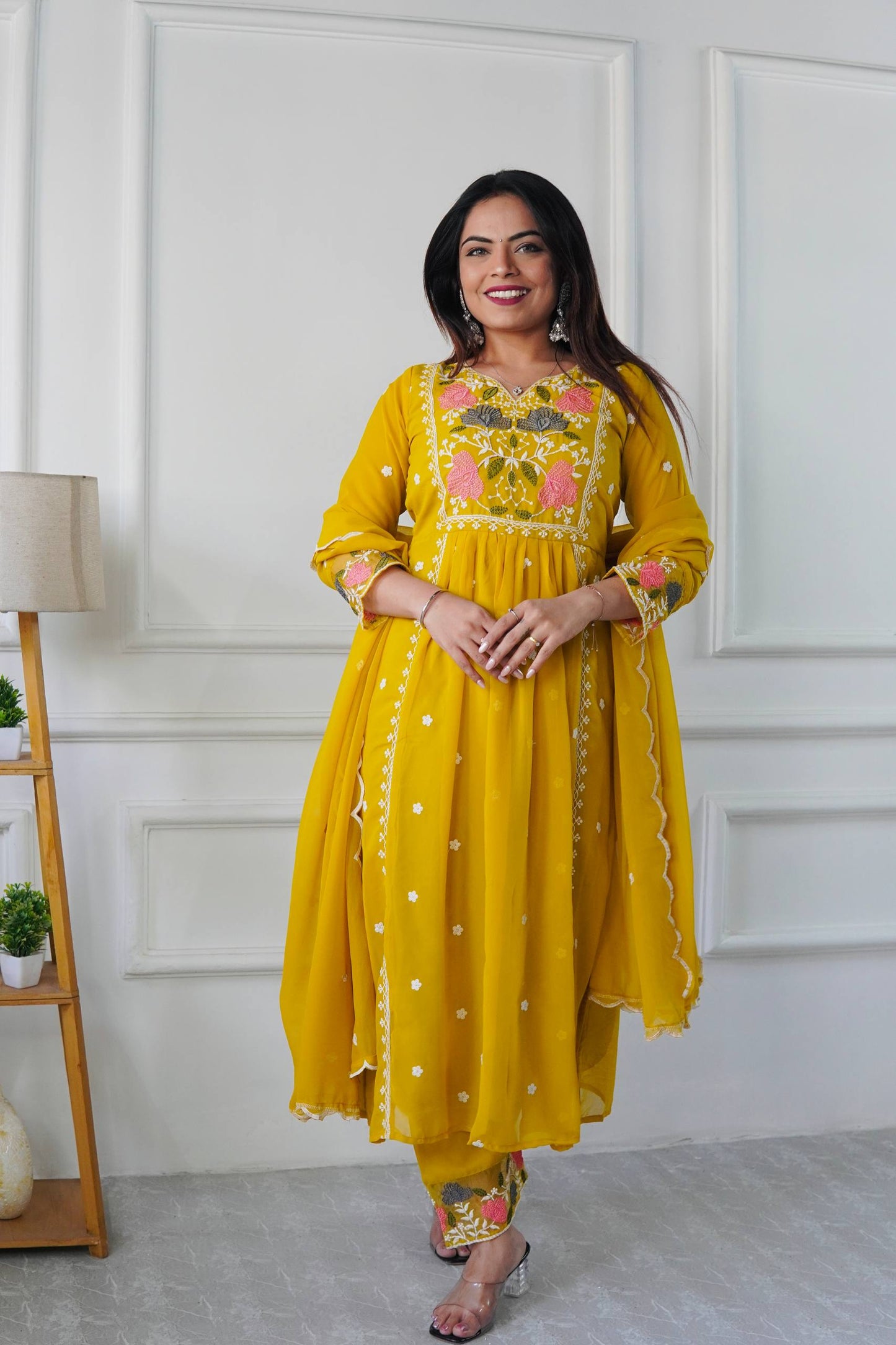 ĐĚSIGNER PARTY WEAR TOP AND PANT WITH FANCY DUPPATA AND EMBROIDERY WORK single available wholesale