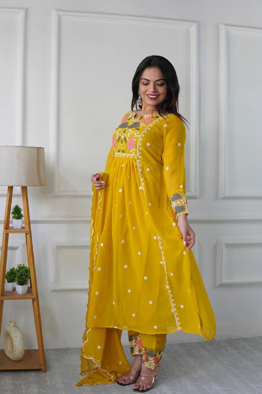 ĐĚSIGNER PARTY WEAR TOP AND PANT WITH FANCY DUPPATA AND EMBROIDERY WORK single available wholesale