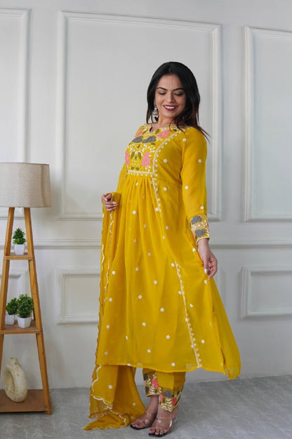 ĐĚSIGNER PARTY WEAR TOP AND PANT WITH FANCY DUPPATA AND EMBROIDERY WORK single available wholesale