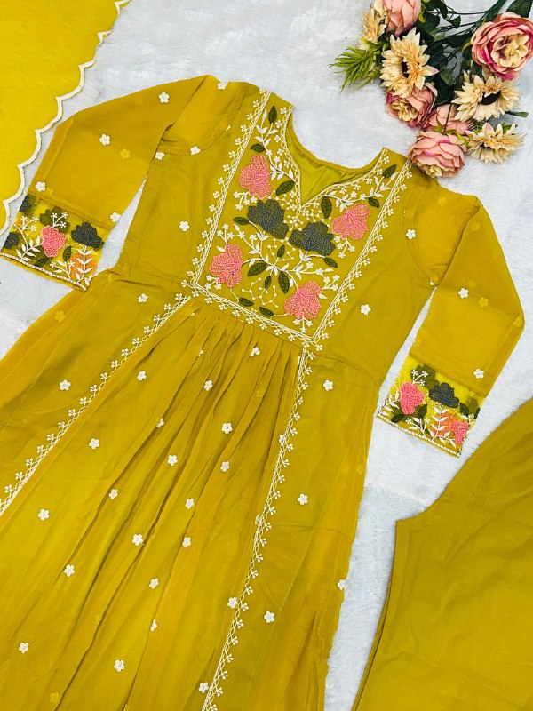 ĐĚSIGNER PARTY WEAR TOP AND PANT WITH FANCY DUPPATA AND EMBROIDERY WORK single available wholesale
