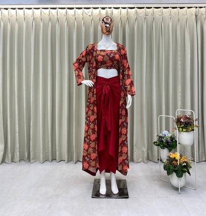 anjali arora THREE PIECE WESTERN OUTFIT FOR TRENDY WEDDING SEASON single available wholesale