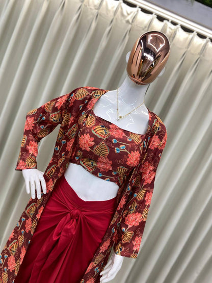 anjali arora THREE PIECE WESTERN OUTFIT FOR TRENDY WEDDING SEASON single available wholesale