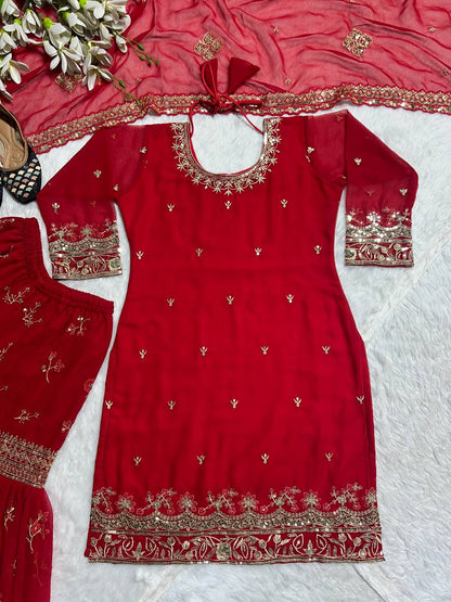 Designer Party Wear Look Top , Sharara Plazzo  and Dupatta single available wholesale