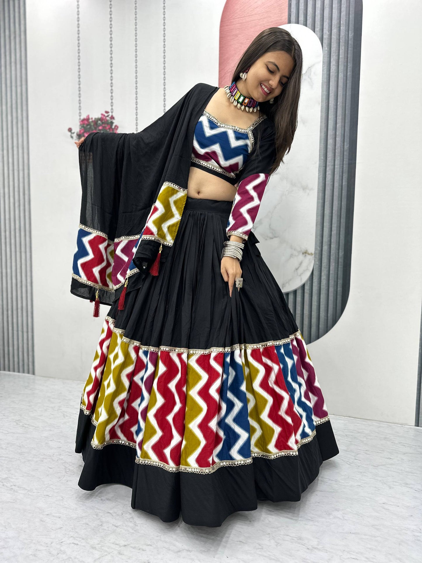 Navratri Special Pure Cotton Lehenga Choli single available wholesale