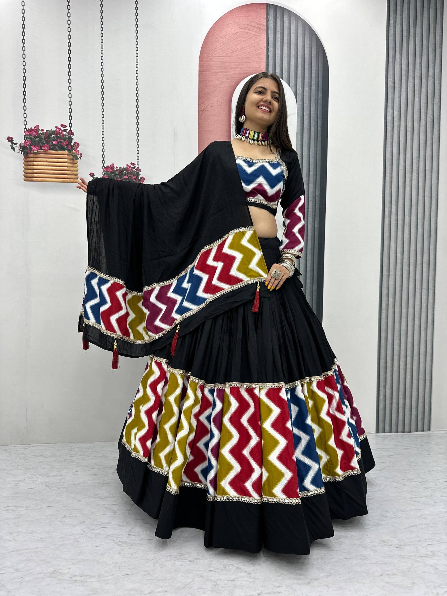 Navratri Special Pure Cotton Lehenga Choli single available wholesale